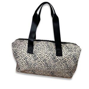 Mali & Lili Animal Print Weekender Bag Canvas Travel Duffel Tote NWOT